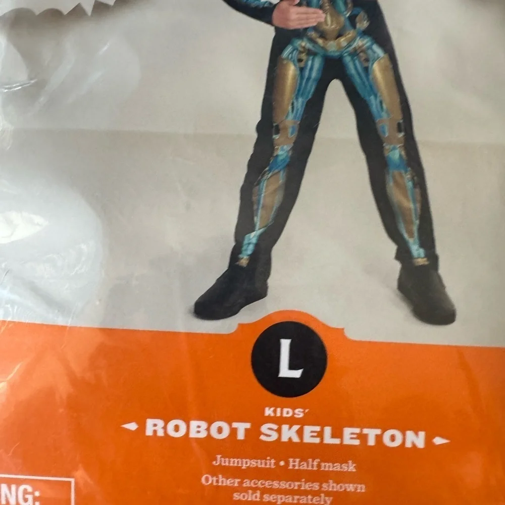 HYDE & EEK kids Robot Skeleton Jumpsuit and half mask size large
